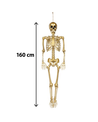DECORATION HALLOWEEN SQUELETTE OR  160 CM
