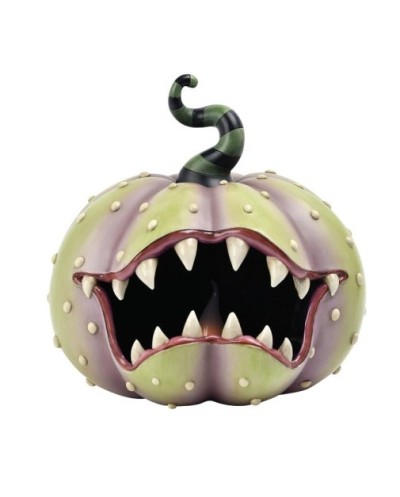 DECO HALLOWEEN CITROUILLE CARNIVORE RESINE AVEC LED 28CM X 28.5CM X 28.5CM