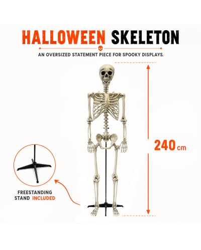 DECORATION HALLOWEEN SQUELETTE GEANT 240 CM
