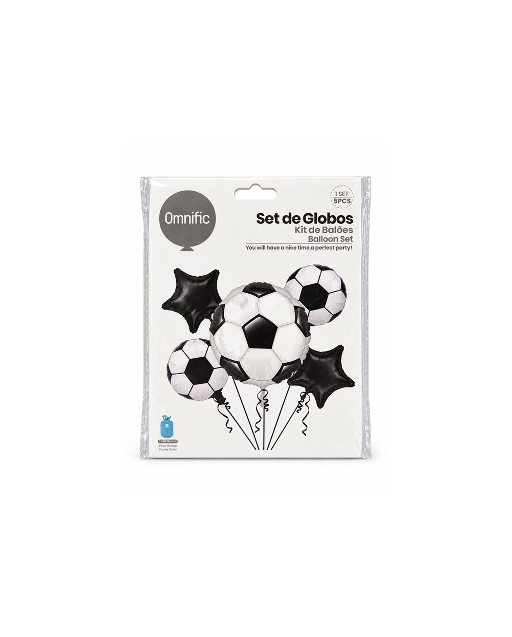 BOUQUET DE 5 BALLONS METALLIQUES THEME FOOT 