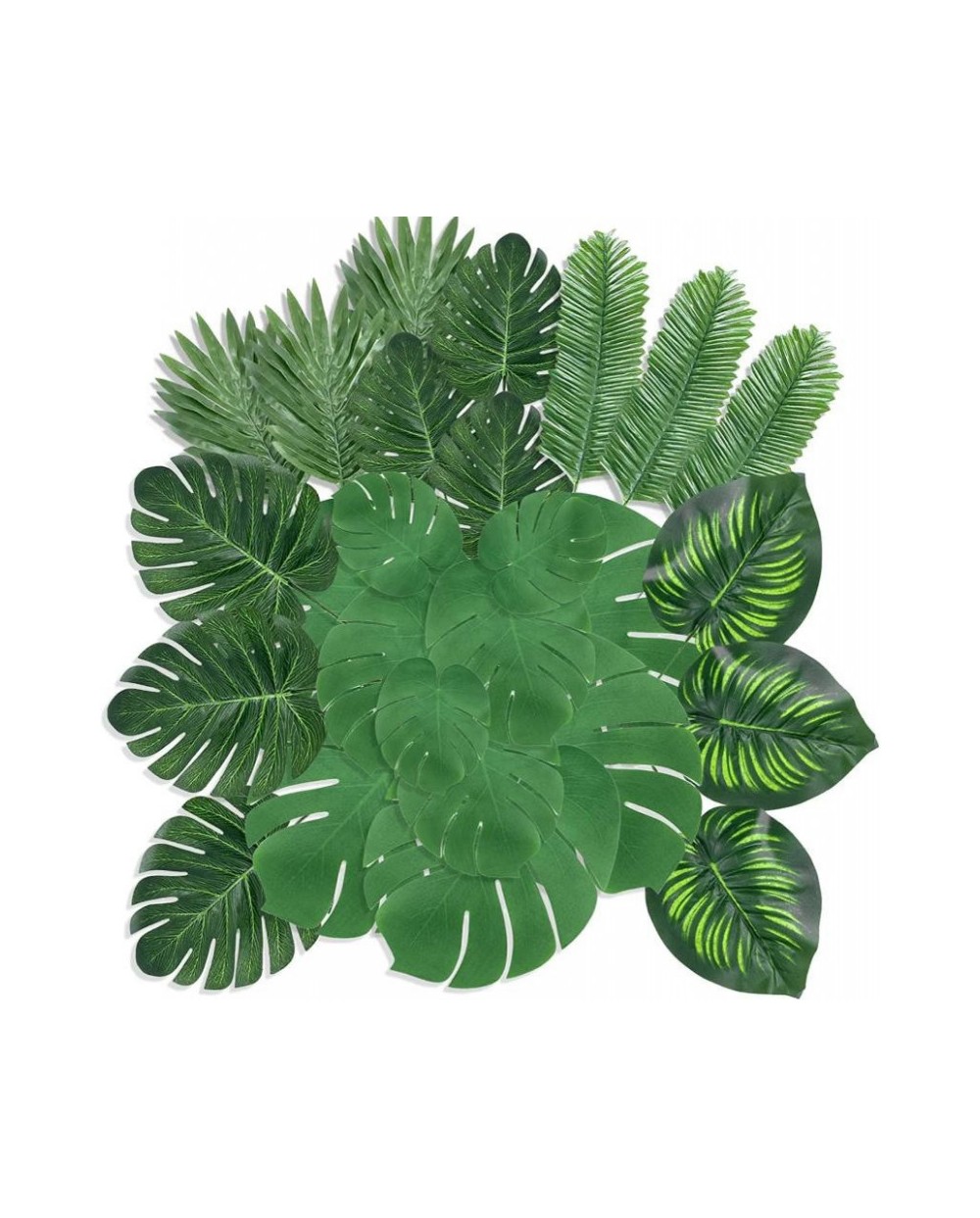 44 FEUILLES ARTIFICIELLES TROPICALES VERTES