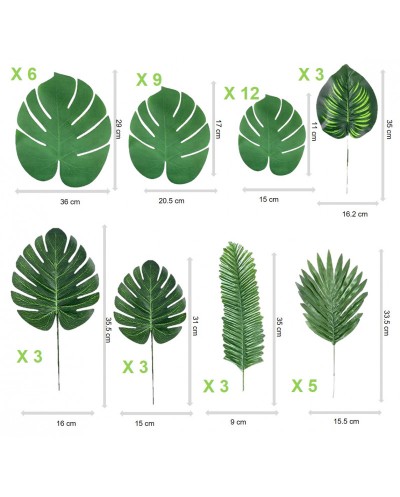 44 FEUILLES ARTIFICIELLES TROPICALES VERTES