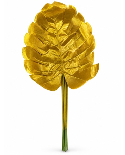 12 FEUILLES TROPICALES OR 30 X 15 CM