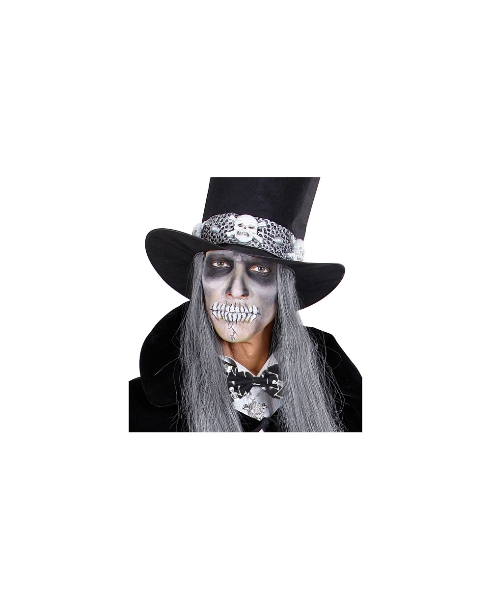 NOEUD PAPILLON HALLOWEEN NOIRE IMPRIMEE SQUELETTE BLANCHE