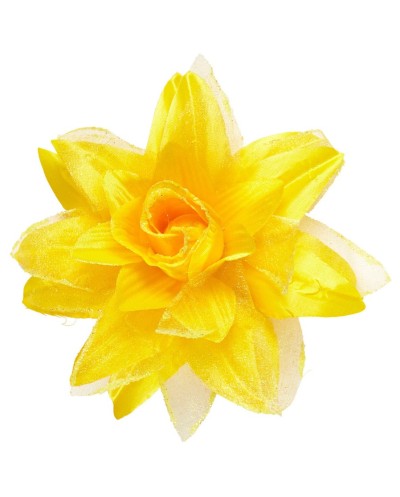 FLEUR PINCE OU CLIP A CHEVEUX JAUNE