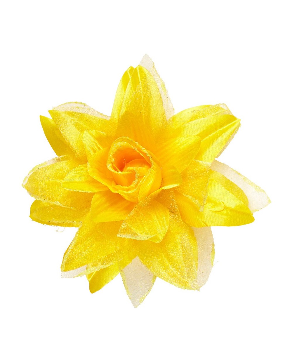 FLEUR PINCE OU CLIP A CHEVEUX JAUNE
