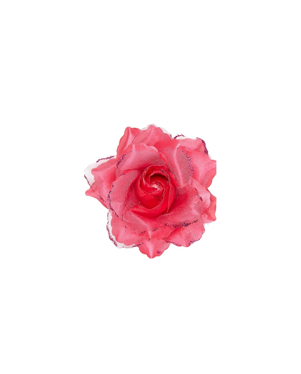 BARETTE A CHEVEUX ROSE FUCHSIA FORME DE ROSE