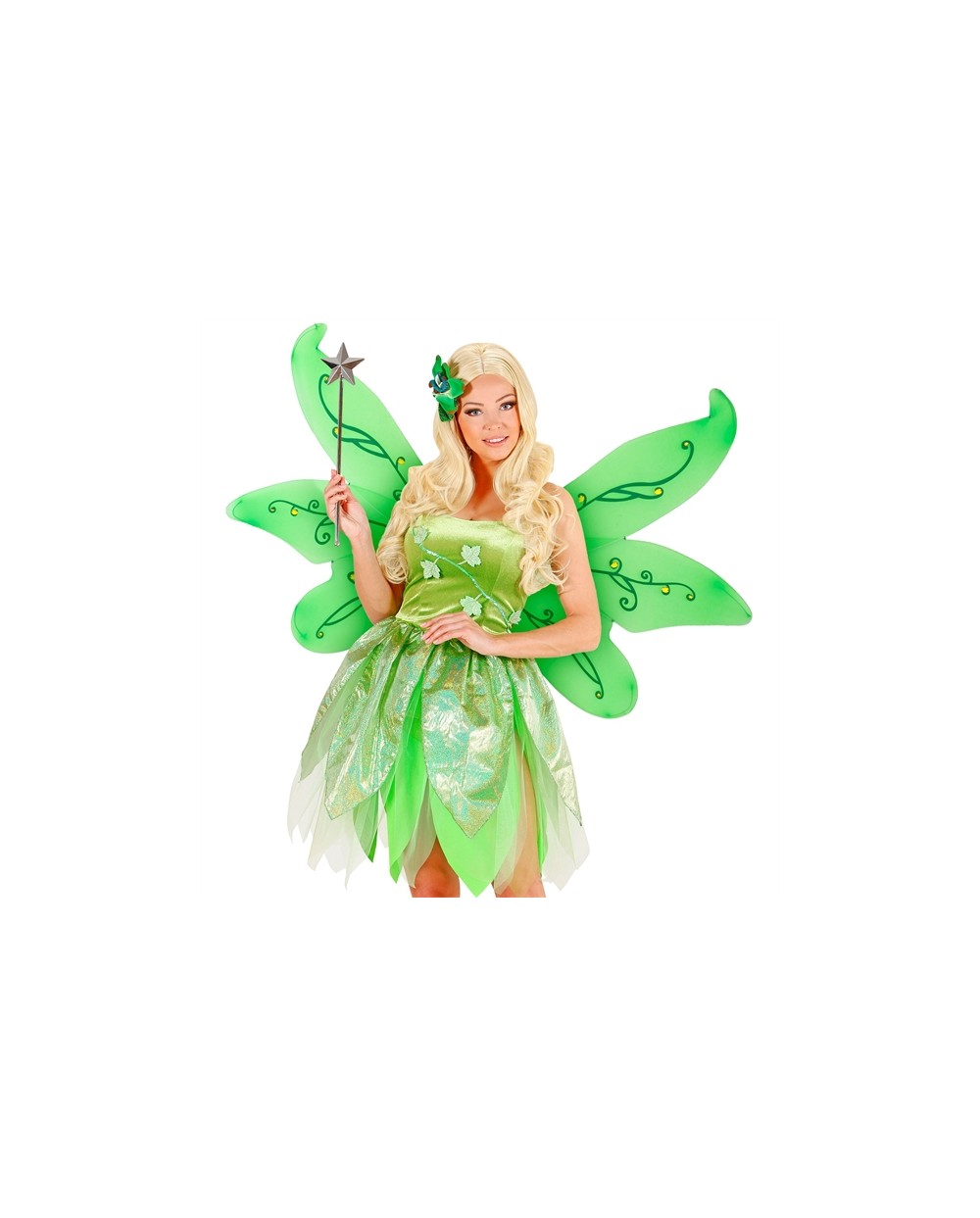 MAXI AILES VERTE DE FEE ADULTE AVECGEMMES 124 X 76 CM 