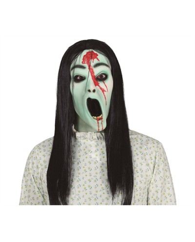 MASQUE DE FANTOME AVEC SANG ET CHEVEUX EN LATEX