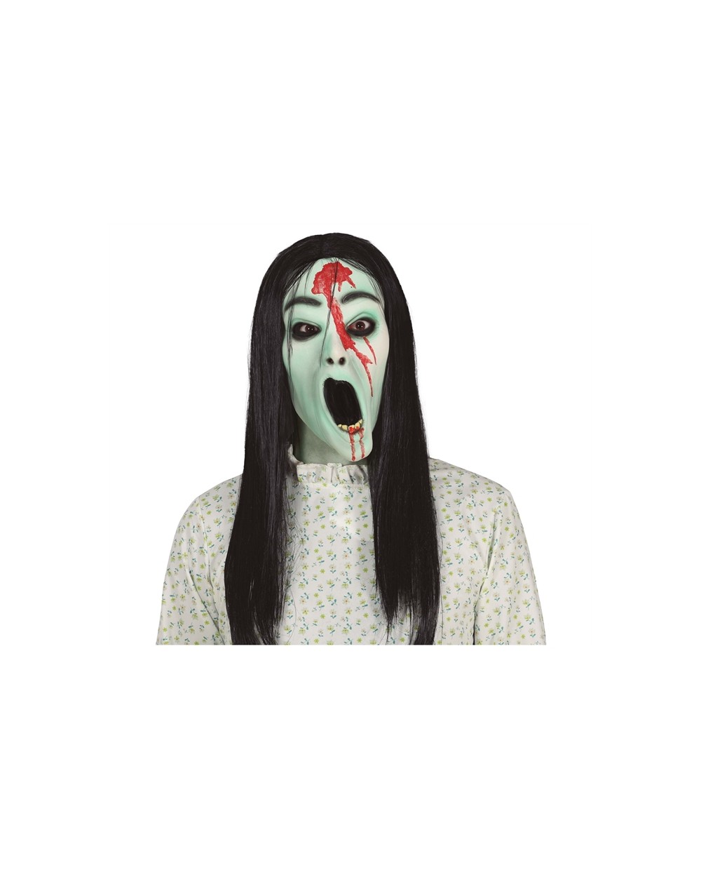 MASQUE DE FANTOME AVEC SANG ET CHEVEUX EN LATEX