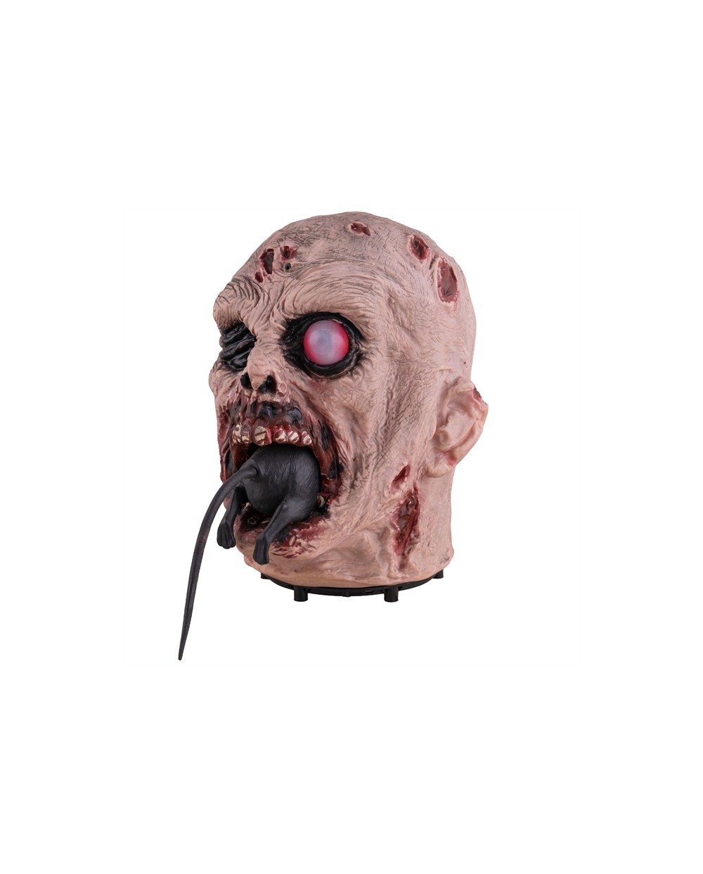 DECO HALLOWEEN ANIMATRONIC TETE DE ZOMBIE MANGEANT UN RAT 
