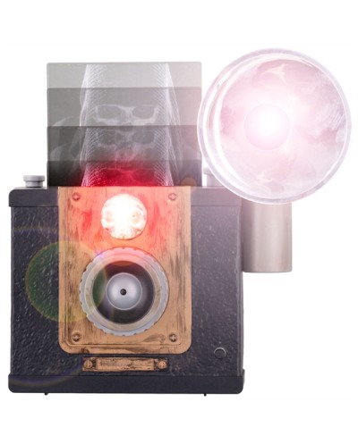 DECO HALLOWEEN ANIMATRONIC APPAREIL PHOTO VINTAGE AVEC FLASH