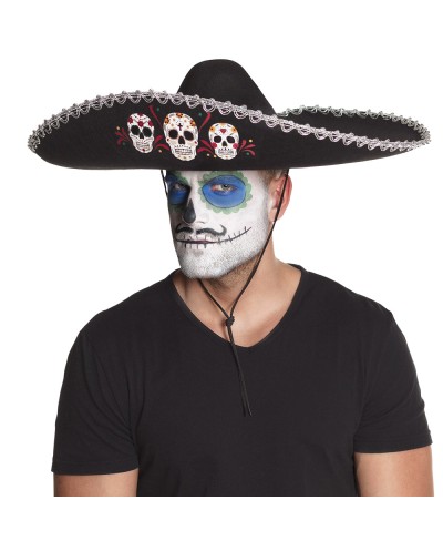CHAPEAU MEXICAIN NOIR  JOUR DES MORTS 