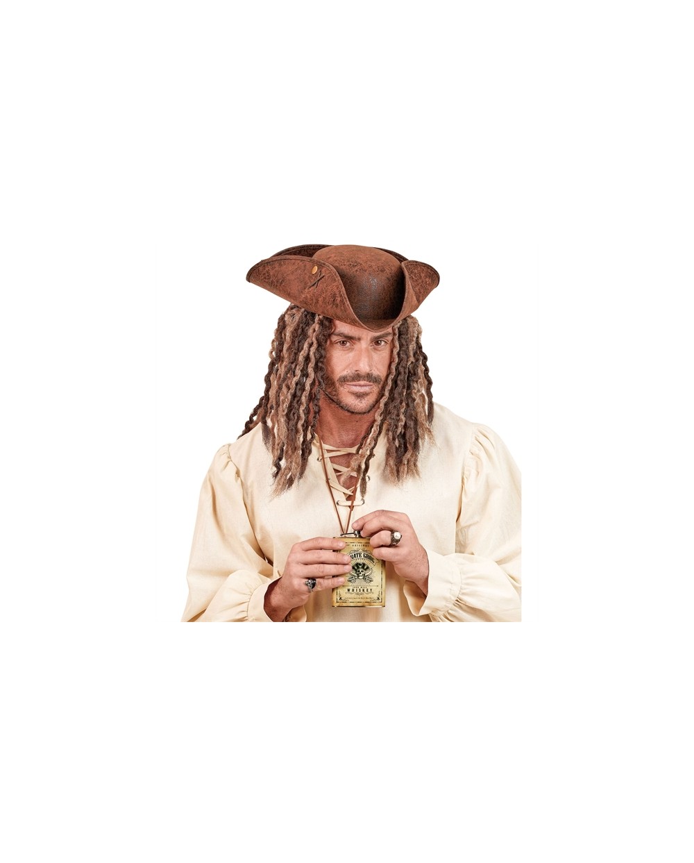 FIOLE OU FLASQUE PIRATE GROG WISKEY 13.5 X 9.5 CM