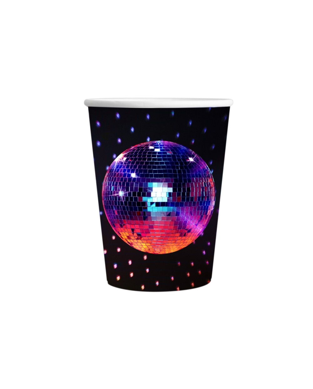 8 GOBELETS CARTON DISCO FEVER BOULE A FACETTE