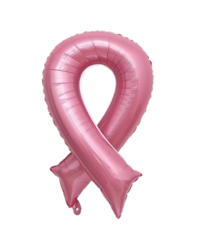 BALLON METALLIQUE NOEUD ROSE OCTOBRE ROSE 90 CM