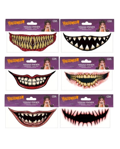 TATOUAGE EPHEMERE BOUCHE SOURIRE HALLOWEEN  MODELE ALEATOIRE
