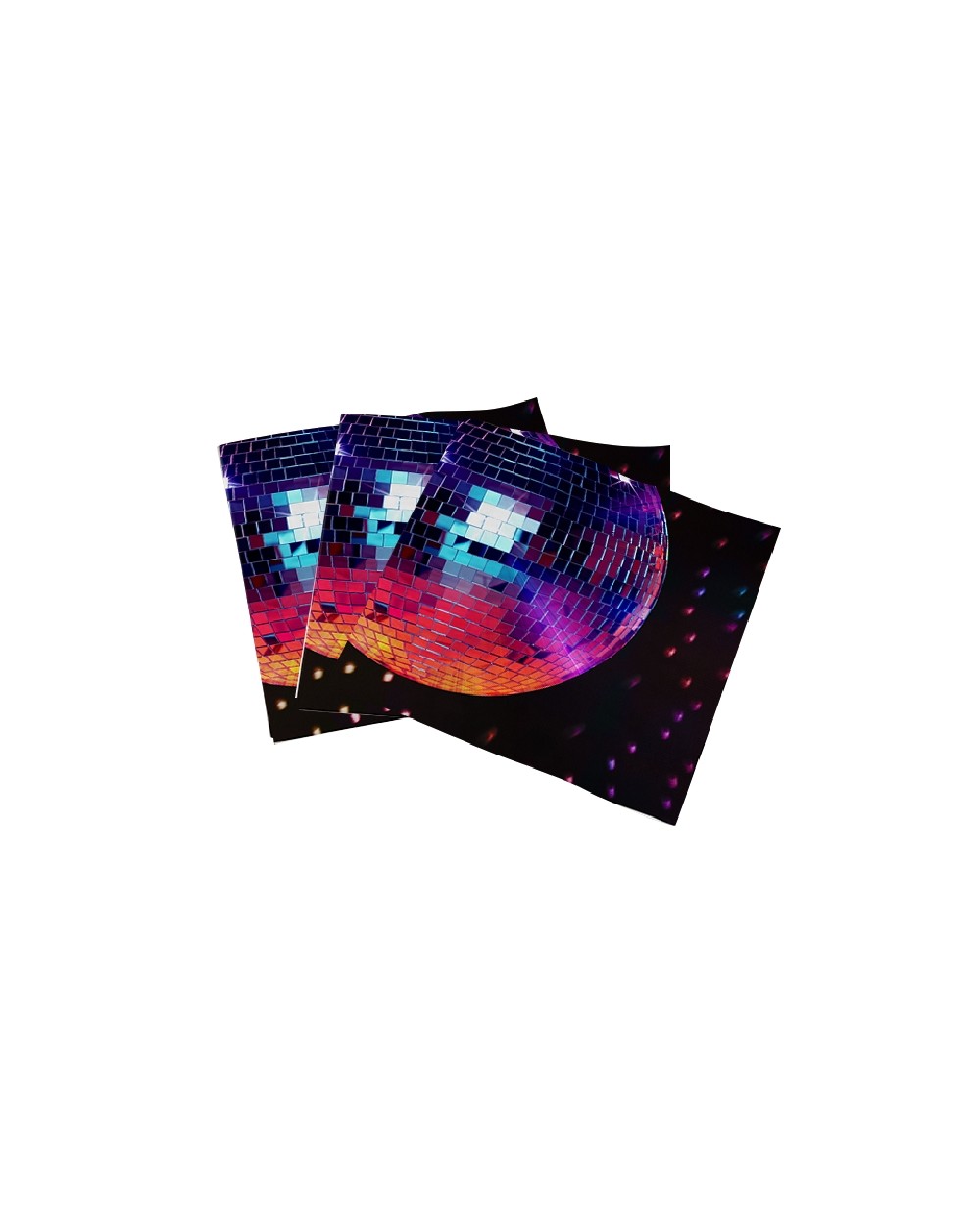 16 SERVIETTES EN PAPIER DISCO FEVER BOULE A FACETTE 33 X 33 CM