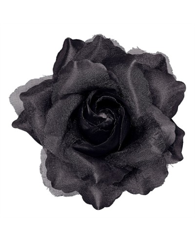 BARETTE OU PINCE A CHEVEUX  FORME DE ROSE NOIRE