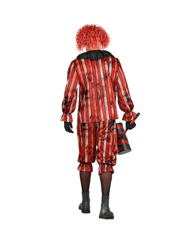 DEGUISEMENT HALLOWEEN CLOWN MALEFIQUE ROUGE RAYE NOIR TAILLE XXL