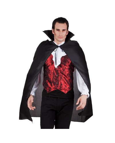 CAPE NOIR AVEC COL 120 CM