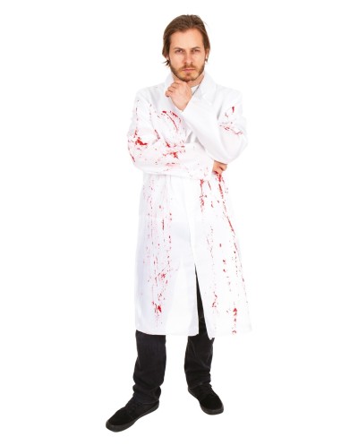 BLOUSE DE MEDECIN BLANCHE EN SANG POUR HALLOWEEN TAILLLE S-M