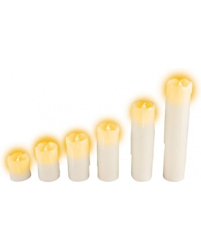 6X BOUGIES CIRE LED 