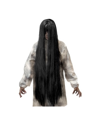 PERRUQUE CHEVEUX TRES LONGS LISSES NOIRS SANS FRANGE FILLE POSSEDEE