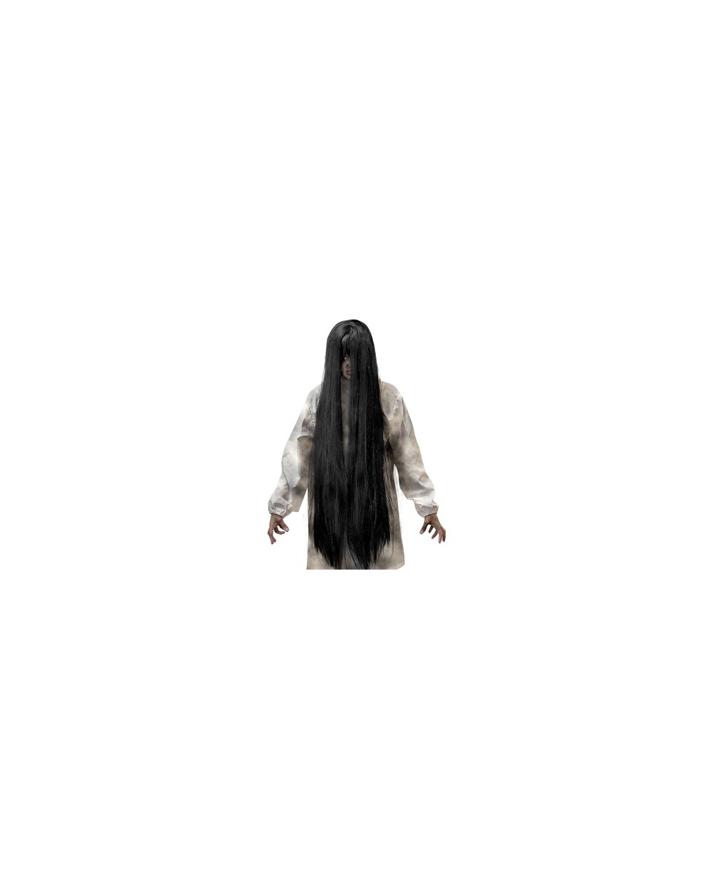 PERRUQUE CHEVEUX TRES LONGS LISSES NOIRS SANS FRANGE FILLE POSSEDEE