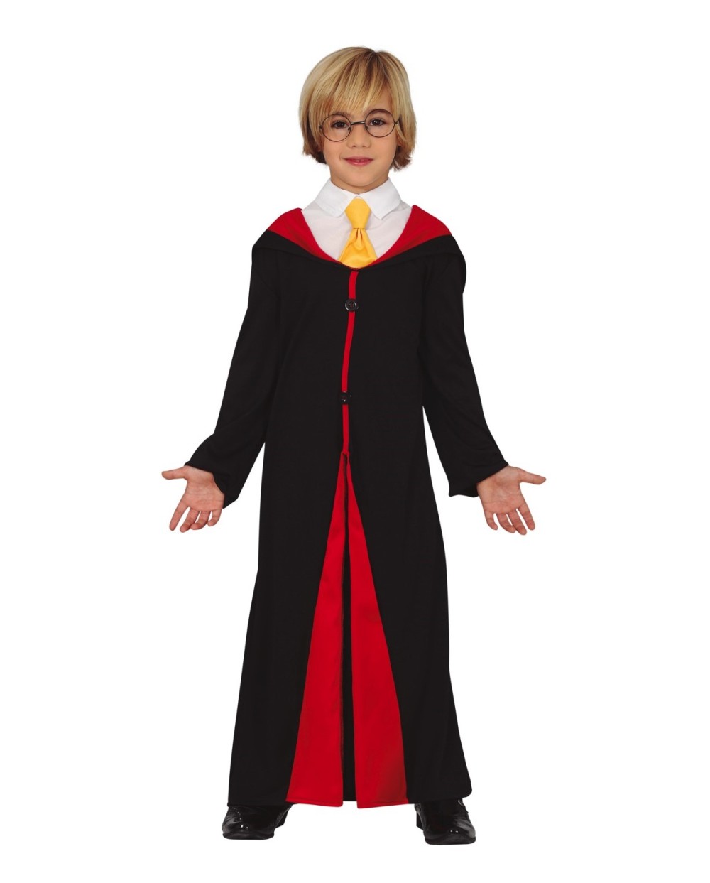 DEGUISEMENT CAPE SORCIER HARRY  NOIR ET ROUGE TAILLE 10-12 ANS 