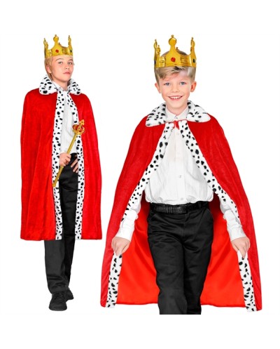 DEGUISEMENT CAPE DE ROI TAILLE UNIQUE ENFANT LONGUEUR 90 CM