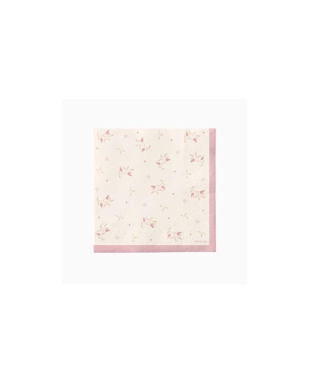 20 SERVIETTES PETITES FLEURS ROSE BEBE 33 X 33 CM