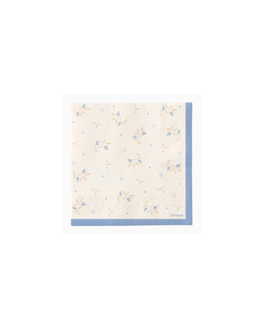 20 SERVIETTES PETITES FLEURS BLEU BEBE 33 X 33 CM
