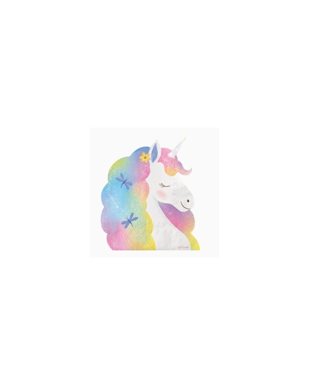 20 SERVIETTES TETE DE LICORNE PASTEL 40 X 33 CM