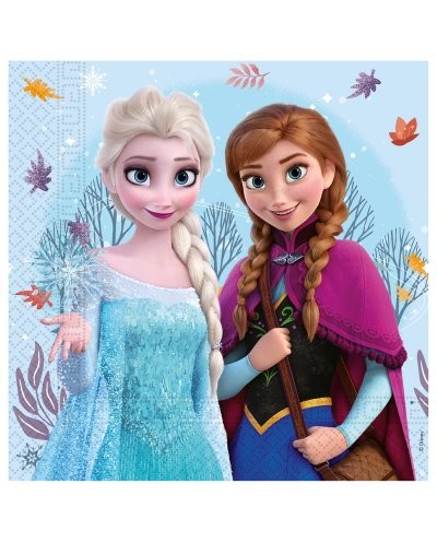 20 SERVIETTES REINE DES NEIGES ANA ELSA ET OLAF A33 X 33 CM 