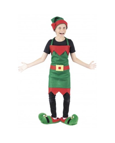 SET TABLIER ET BONNET DE LUTIN DE NOEL ENFANT