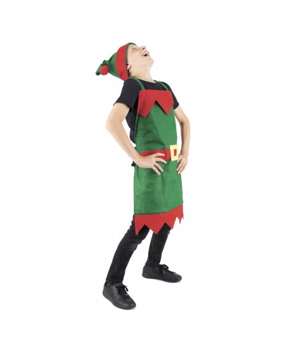SET TABLIER ET BONNET DE LUTIN DE NOEL ENFANT