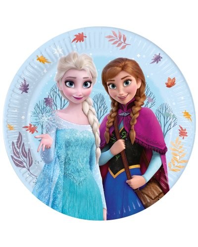 8 ASSIETTES REINE DES NEIGES ANNA ET ELSA 23 CM