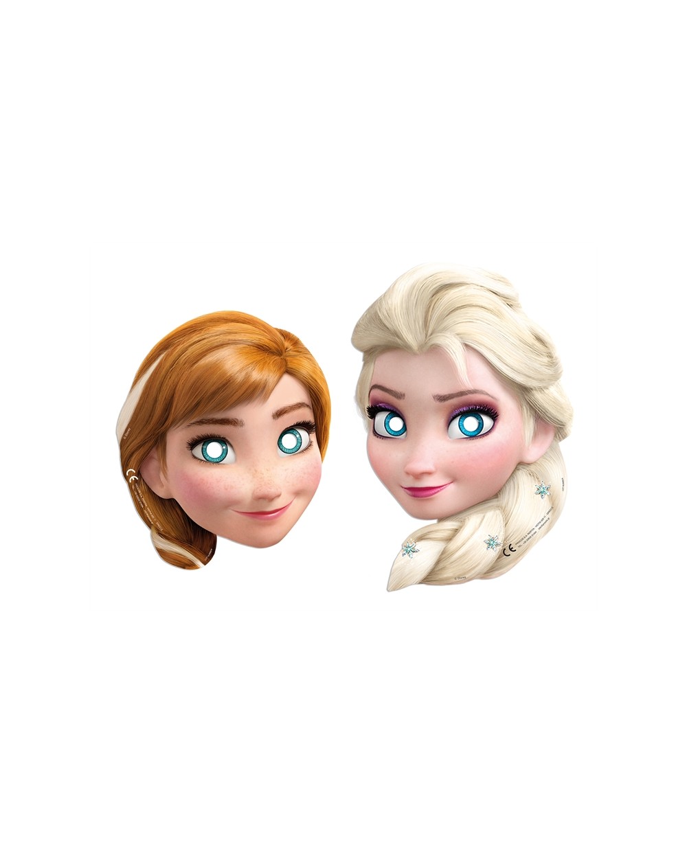 6 MASQUES CARTON LA REINE DES NEIGES 3 X ANNA 3 X ELSA