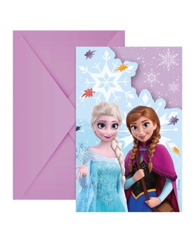 6 CARTONS D' INVITATIONS + ENVELOPPES REINES DES NEIGES 