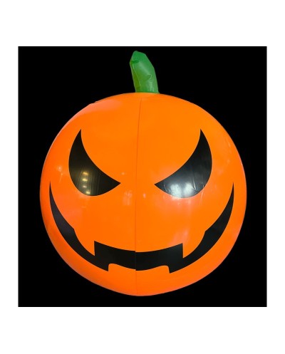 CITROUILLE GONFLABLE EN PVC 60 CM + LUMIERE LED AVEC TELECOMMANDE