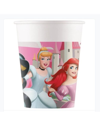 8 GOBELETS PRINCESSES DISNEY JASMINE CENDRILLON AURORE RAIPONCE ET TIANA 200 ML