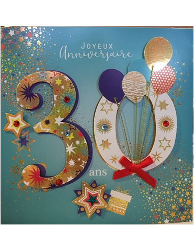 Carte Joyeux anniversaire, 30 ans ! 