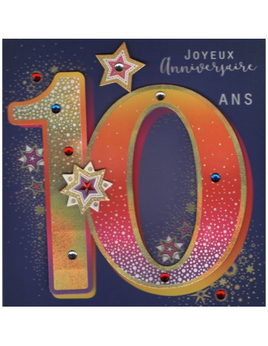 Chiffre 10 pailleté rose gold décoration de table anniversaire 10 ans