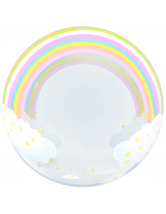 Composition Masha - Ballon Bubble Chiffre 3 et ballon latex Joyeux