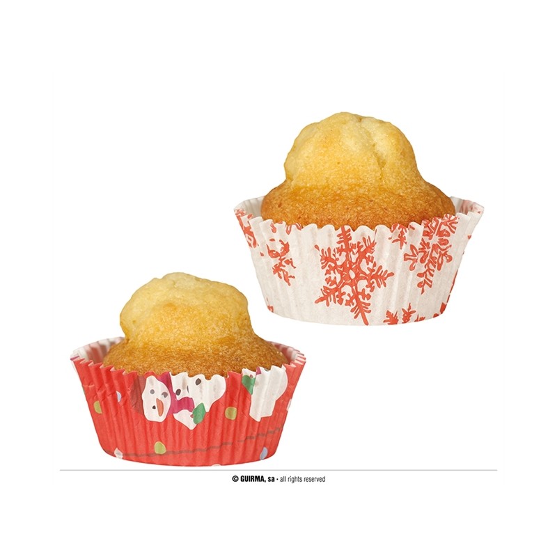 64 CAISSETTES POUR CUPCAKE OU MADELEINE AUX COULEURS DE NOEL