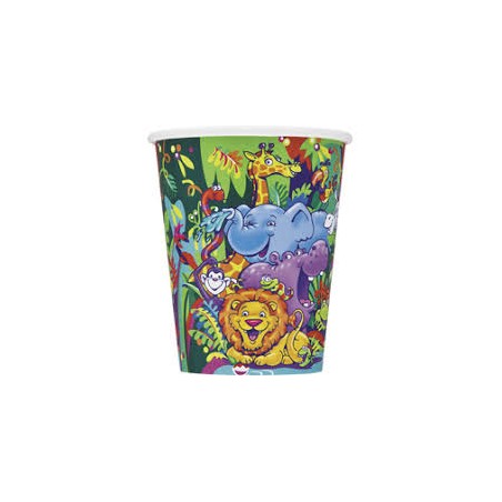 8 GOBELETS ANIMAUX DE LA JUNGLE 270 ML