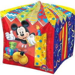 BALLON METALLIQUE MICKEY MOUSSE CUBEZ 1 AN 38 X 38 CM 