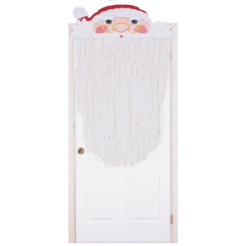 RIDEAU DE PORTE PERE NOEL FRANGES BLANCHES RIDEAU DE PORTE PERE NOEL FRANGES BLANCHES