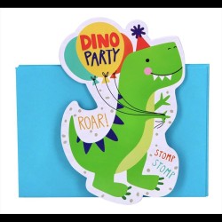 8 CARTES D'INVITATIONS DINOSAURES